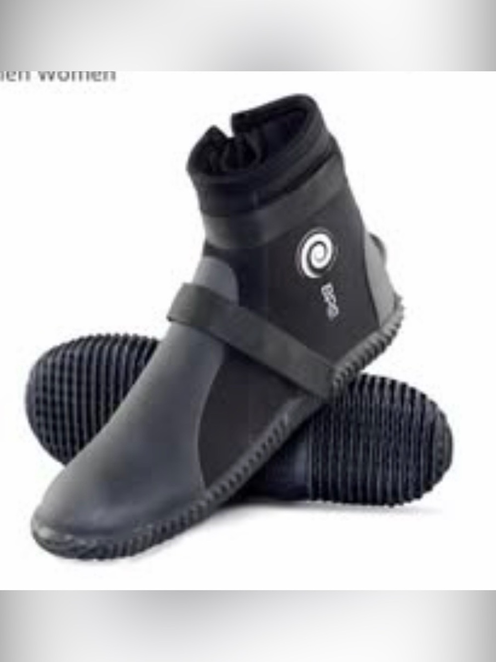 Men's Black Neoprene Water Shoes - Slip-On Dive Boots 12